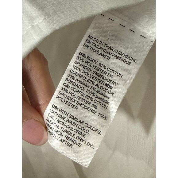 Chico's Womens No Iron Blouse 3 Optic White Button Front Collared Classic Shirt - Picture 10 of 10